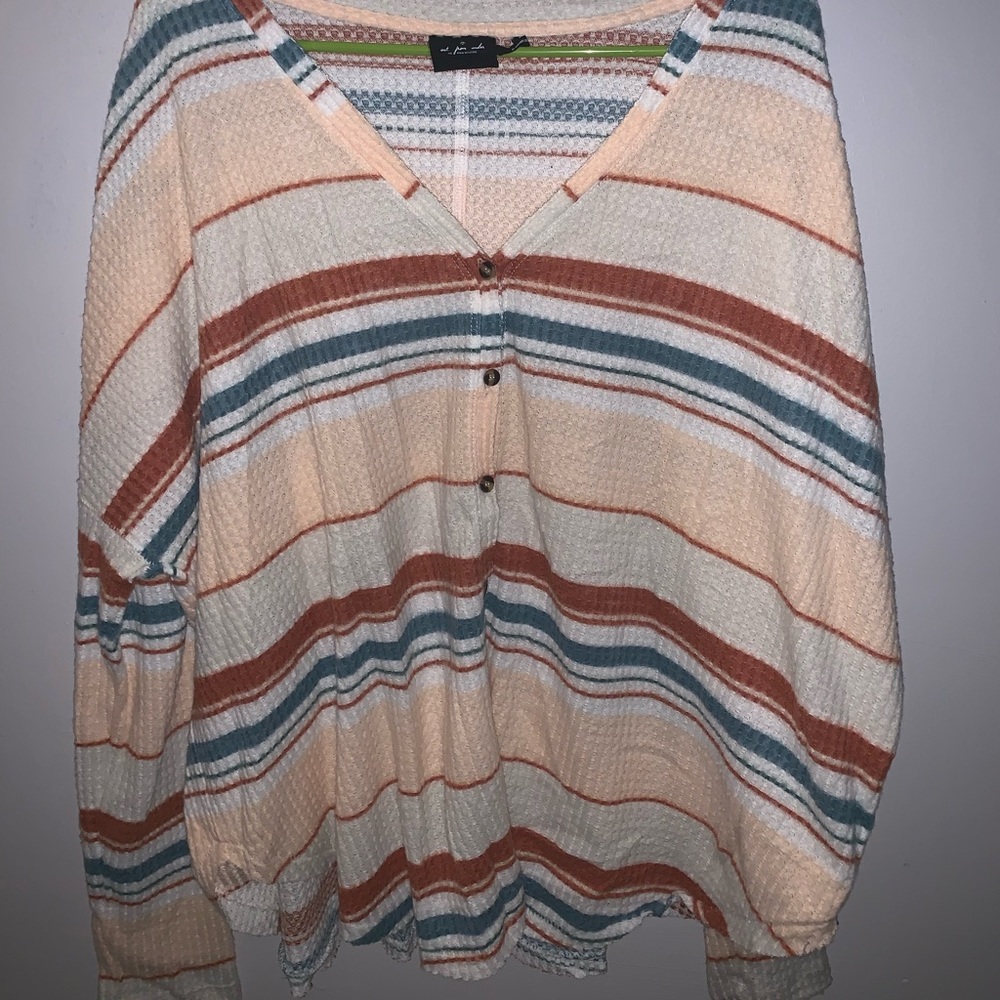 Oversized Button-Front Top (Urban Outfitters)